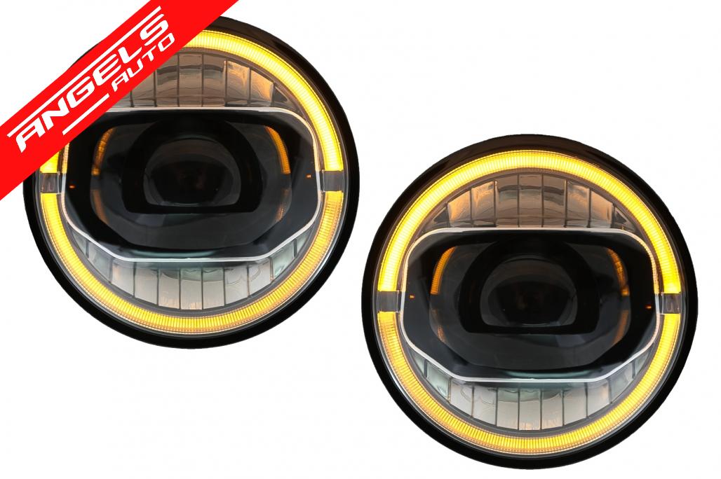 Faruri Full LED CREE DRL compatibile cu Jeep Wrangler JK (2007-2017) conversie la 2018+