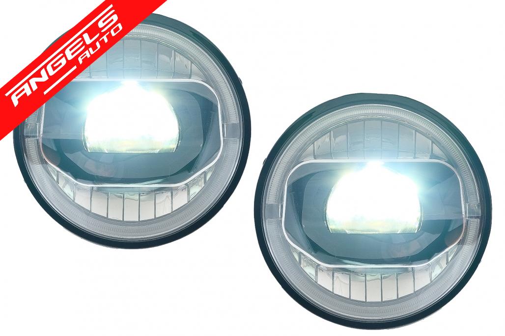 Faruri Full LED CREE DRL compatibile cu Jeep Wrangler JK (2007-2017) conversie la 2018+ - imagine 3