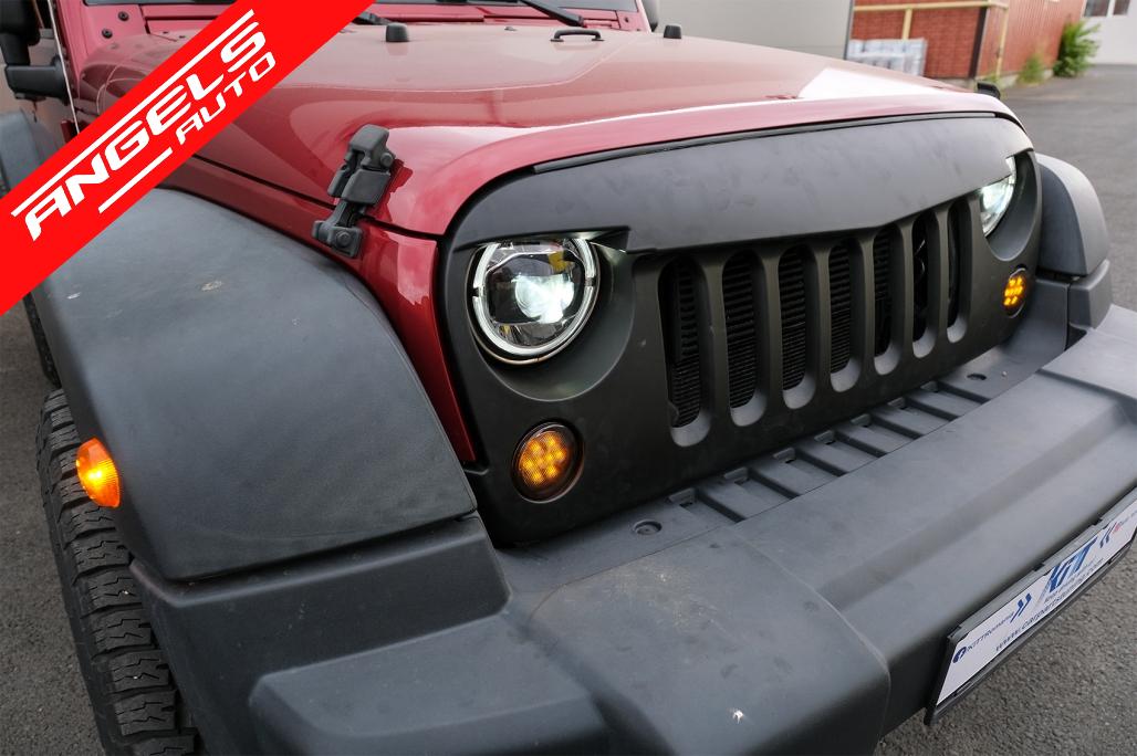 Faruri Full LED CREE DRL compatibile cu Jeep Wrangler JK (2007-2017) conversie la 2018+ - imagine 8