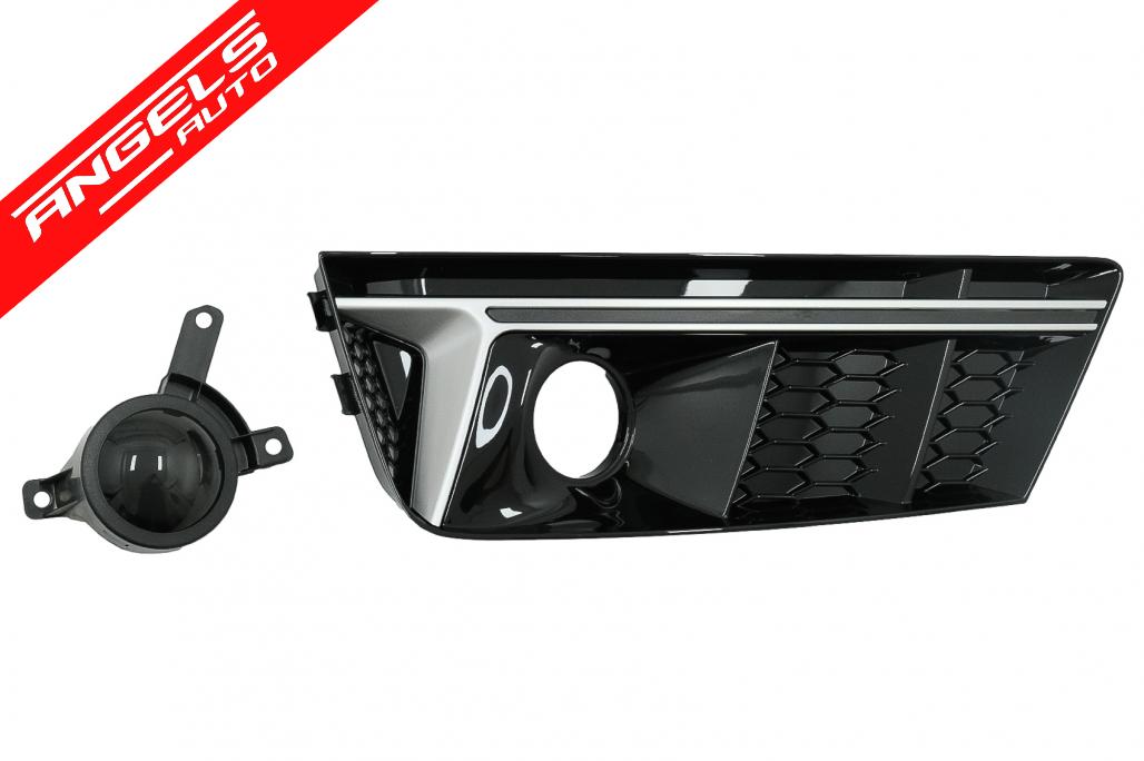 Grile Bara Fata compatibile cu A4 B9 Sedan Avant (2016-2018) RS4 Design Silver - imagine 2