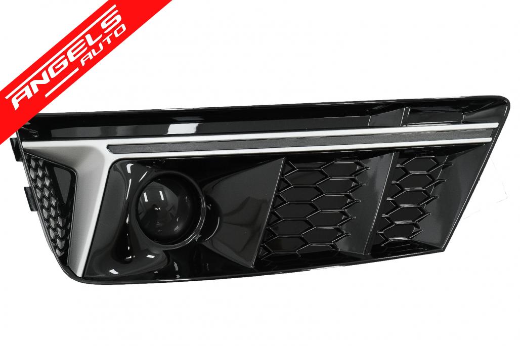 Grile Bara Fata compatibile cu A4 B9 Sedan Avant (2016-2018) RS4 Design Silver - imagine 3