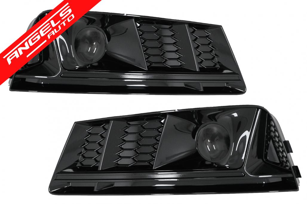 Grile Bara Fata compatibile cu A4 B9 Sedan Avant (2016-2018) RS4 Design Negru