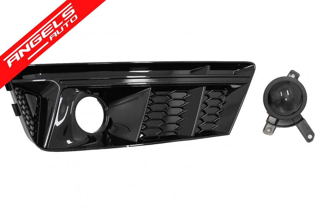 Grile Bara Fata compatibile cu A4 B9 Sedan Avant (2016-2018) RS4 Design Negru - imagine 5