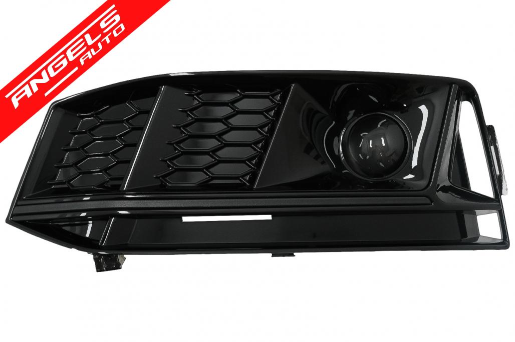 Grile Bara Fata compatibile cu Audi A4 B9 (2016-2018) S-Line RS4 Design Negru - imagine 3