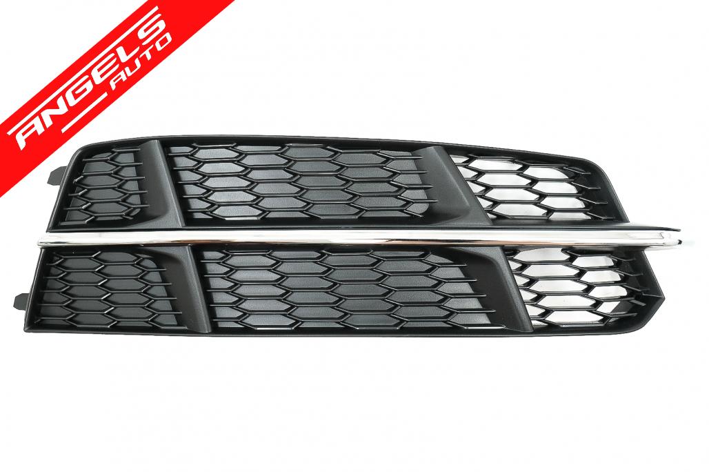 Grile compatibile cu Audi A6 C7 4G S Line Facelift (2015-2018) Negru & Crom - imagine 2