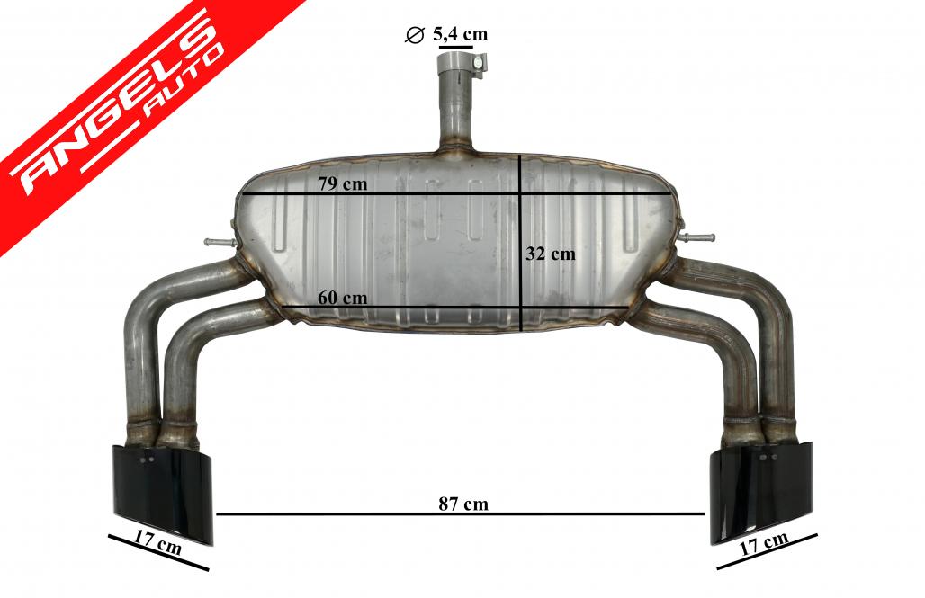 Sistem evacuare compatibil cu Audi A3 8V Sedan Cabrio (2012-2019) RS3 Look Black - imagine 4