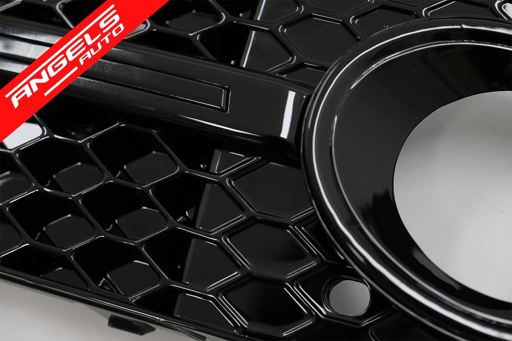 Grile Laterale Bara Fata compatibile cu Audi A4 B8 8K (2007-2011) S4 Negru Lucios - imagine 4
