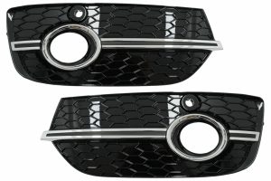 Grile Bara Fata compatibile cu Audi Q3 8U (2011-2014) RS Design Negru Crom