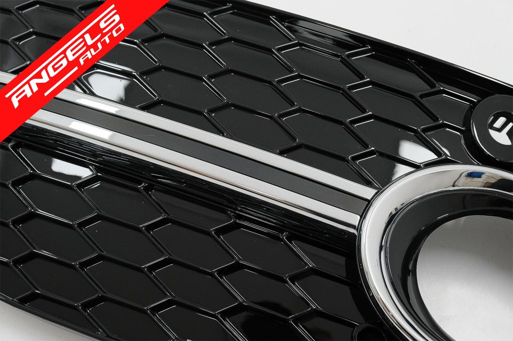 Grile Bara Fata compatibile cu Audi Q3 8U (2011-2014) RS Design Negru Crom - imagine 4