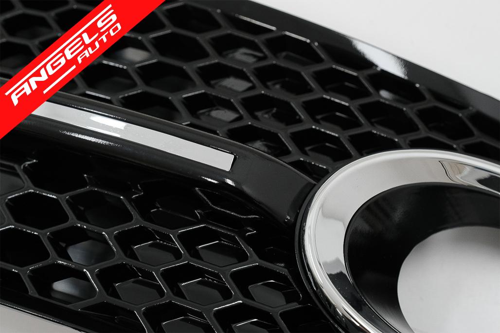 Grile Bara Fata compatibile cu Audi Q5 SUV 8R (2008-2011) RS Look Negru Lucios&Crom - imagine 4