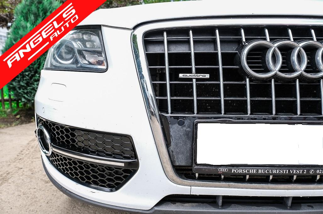Grile Bara Fata compatibile cu Audi Q5 SUV 8R (2008-2011) RS Look Negru Lucios&Crom - imagine 6