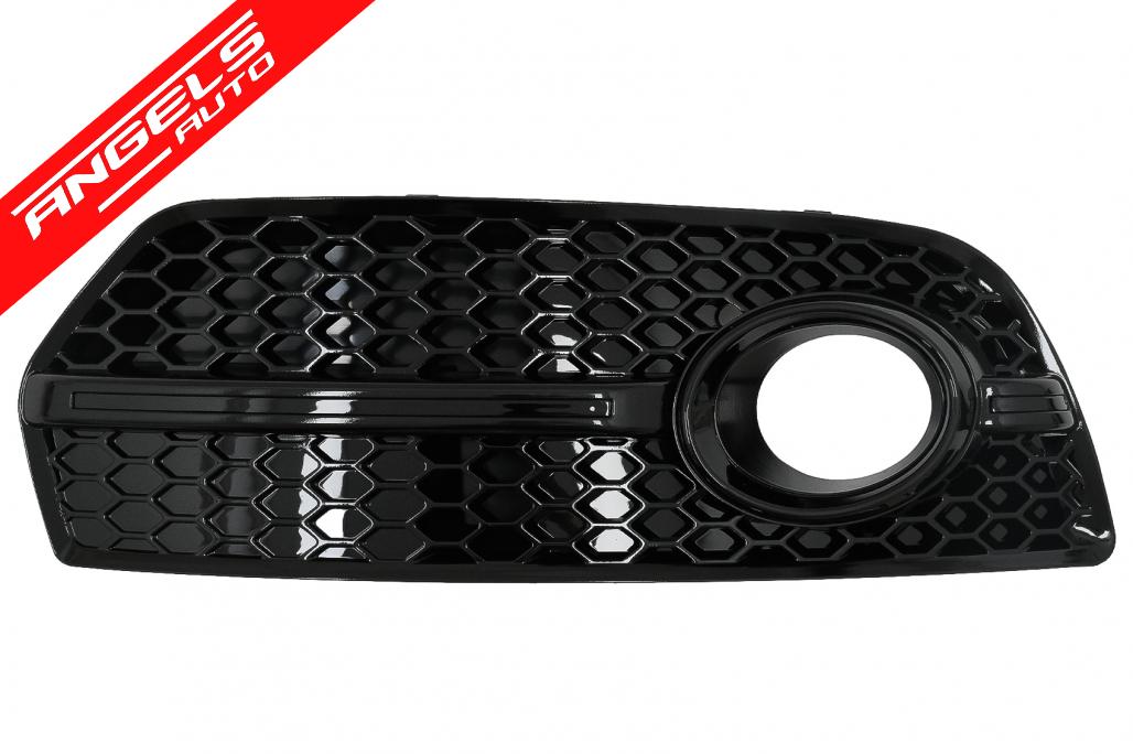 Grile Bara Fata compatibile cu Audi Q5 SUV 8R (2008-2011) RS Design Negru Lucios - imagine 2