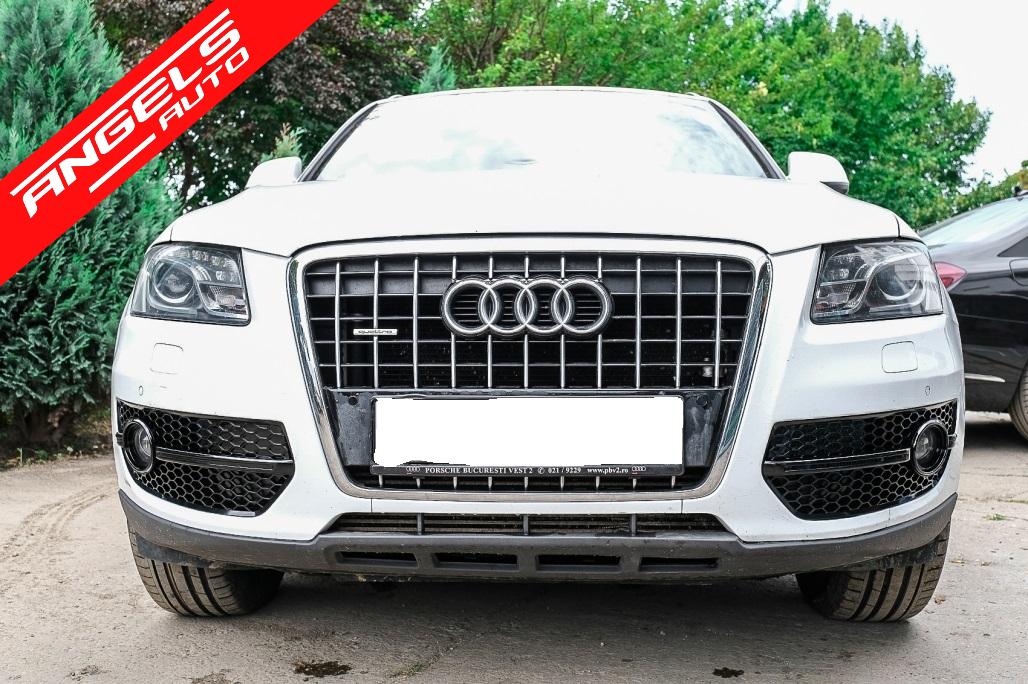 Grile Bara Fata compatibile cu Audi Q5 SUV 8R (2008-2011) RS Design Negru Lucios - imagine 5