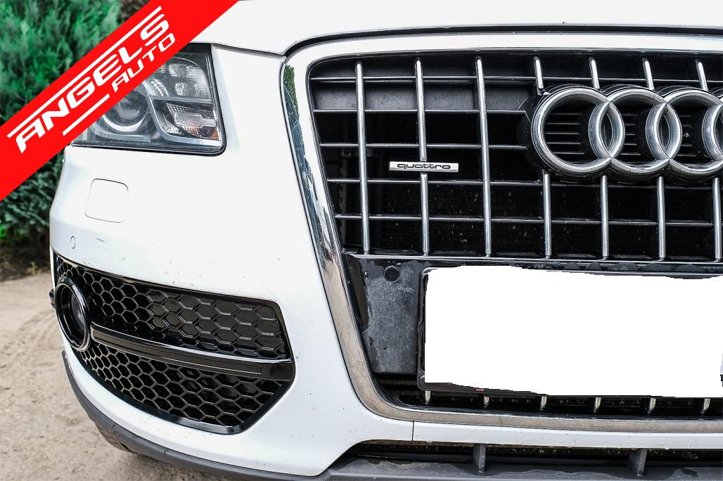 Grile Bara Fata compatibile cu Audi Q5 SUV 8R (2008-2011) RS Design Negru Lucios - imagine 6