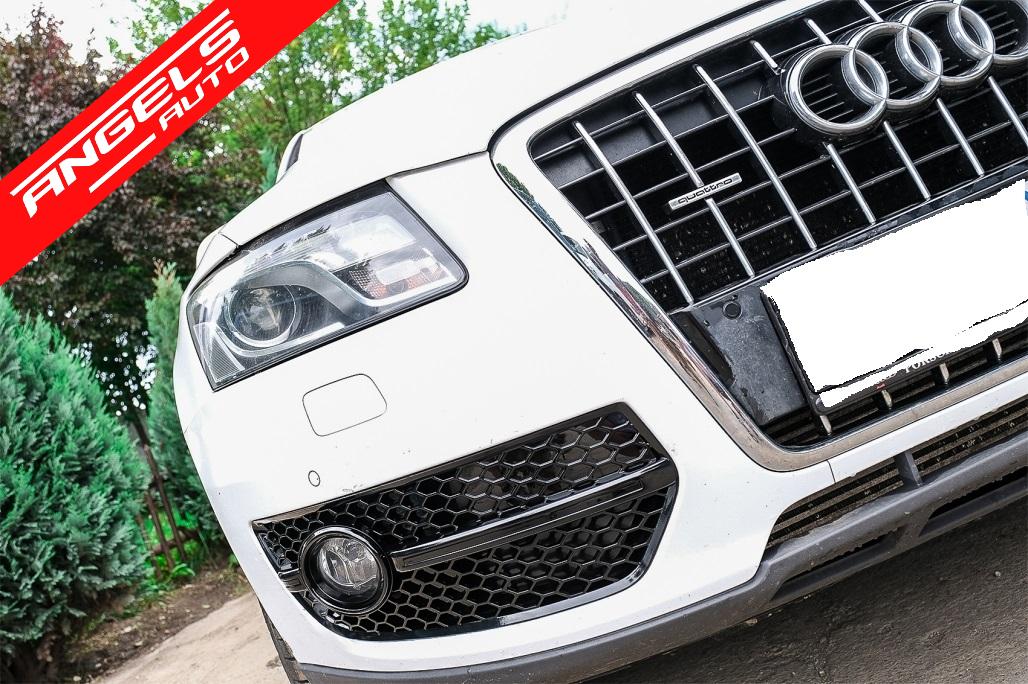 Grile Bara Fata compatibile cu Audi Q5 SUV 8R (2008-2011) RS Design Negru Lucios - imagine 7
