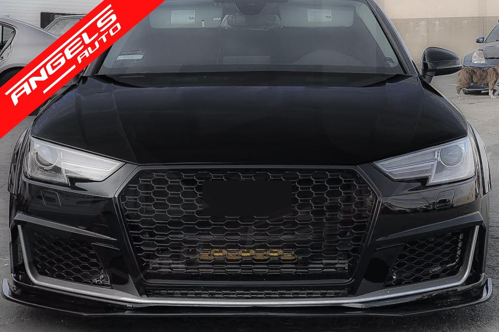 Prelungire Bara Fata compatibila cu AUDI A4 B9 8W (2016-2018) RS4 Design Negru Lucios - imagine 8