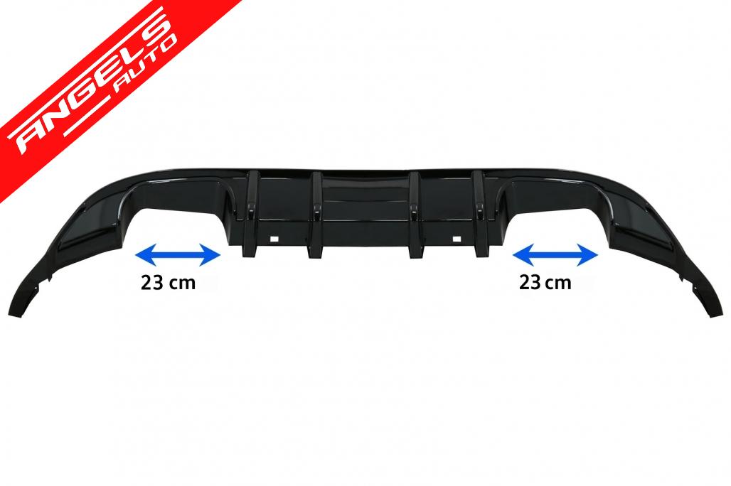 Prelungire Bara Fata cu Grila si Difuzor compatibila cu VW compatibila cu Golf 7.5 (2017-2020) Black - imagine 2