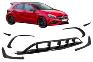 Prelungiri Bara Fata compatibile cu Mercedes A-Class W176 AMG A45 Design Negru Lucios
