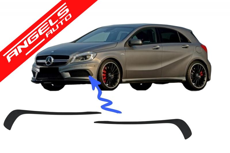 Prelungiri Bara Fata compatibile cu Mercedes W176 (2012-08.2015) A45 Design Negru Mat - imagine 6