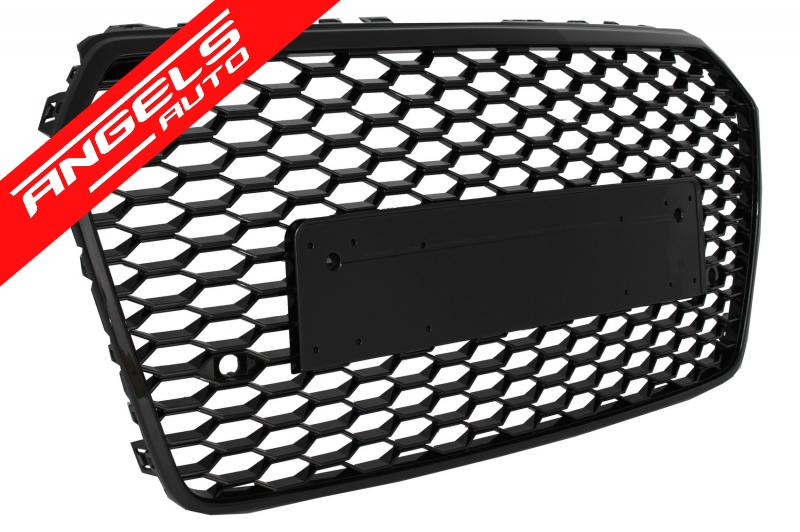 Grila RS compatibila cu Audi A7 4G Facelift (2015-2017) RS7 Design Negru Lucios - imagine 2