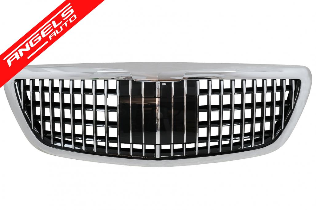 Grila compatibila cu Mercedes S-Class W222 X222 (2014-up) Vertical Design Crom