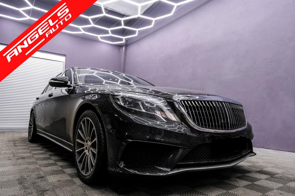 Grila compatibila cu Mercedes S-Class W222 X222 (2014-up) Vertical Design Crom - imagine 7