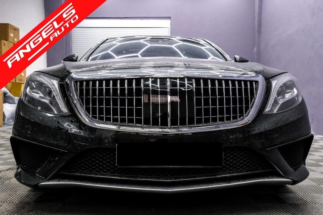 Grila compatibila cu Mercedes S-Class W222 X222 (2014-up) Vertical Design Crom - imagine 8