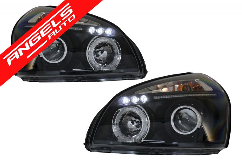 Faruri compatibile cu Hyundai Tucson (2004-2010) Negre Angel Eyes