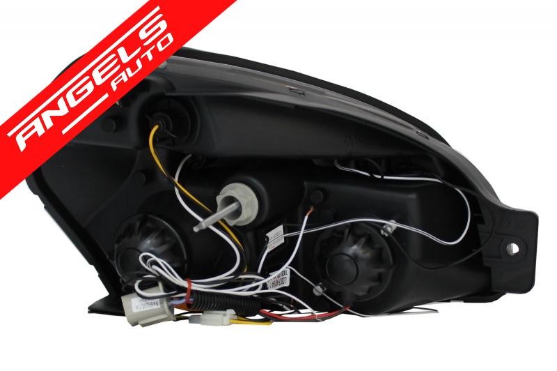 Faruri compatibile cu Hyundai Tucson (2004-2010) Negre Angel Eyes - imagine 5