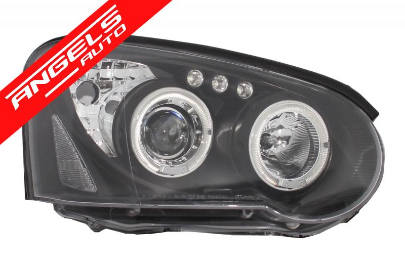 Faruri compatibile cu Subaru Impreza II GD (2003-2005) Fundal Negru Angel Eyes - imagine 3