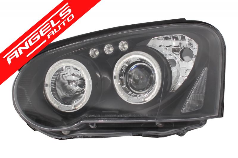 Faruri compatibile cu Subaru Impreza II GD (2003-2005) Fundal Negru Angel Eyes - imagine 4