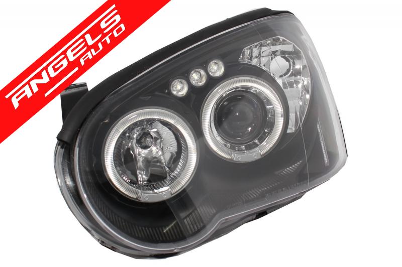 Faruri compatibile cu Subaru Impreza II GD (2003-2005) Fundal Negru Angel Eyes - imagine 5