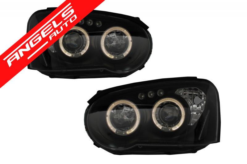 Faruri compatibile cu Subaru Impreza II GD (2003-2005) Fundal Negru Angel Eyes - imagine 2