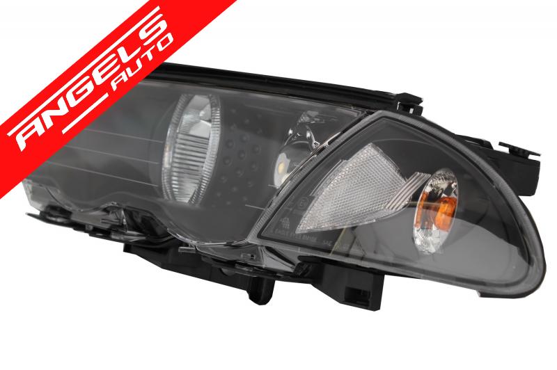 Faruri compatibile cu BMW E46 Limousine Touring (1998-2001) Angel Eyes Black - imagine 4