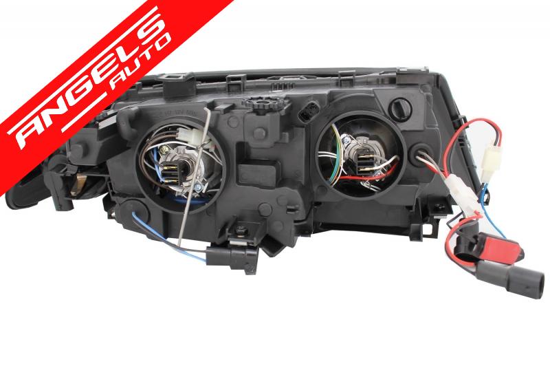 Faruri compatibile cu BMW E46 Limousine Touring (1998-2001) Angel Eyes Black - imagine 8