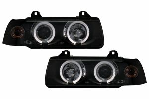 Faruri compatibile cu BMW Seria 3 E36 (1990-1999) Angel Eyes Black