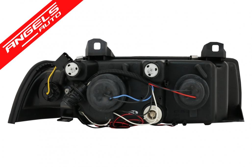 Faruri compatibile cu BMW Seria 3 E36 (1990-1999) Angel Eyes Black - imagine 7