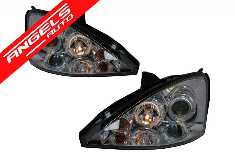 Faruri compatibile cu Ford Focus (2001-2004) Angel Eyes Crom Design - imagine 5