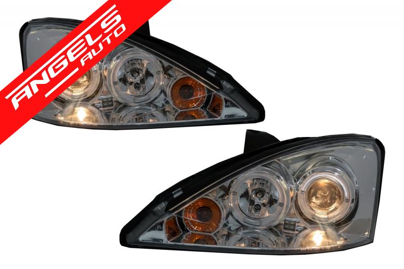 Faruri compatibile cu Ford Focus (2001-2004) Angel Eyes Crom Design - imagine 4