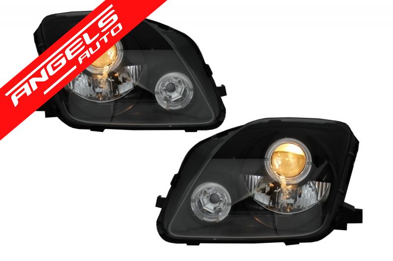Faruri compatibile cu Honda Prelude (1997-2001) Angel Eyes Black - imagine 2