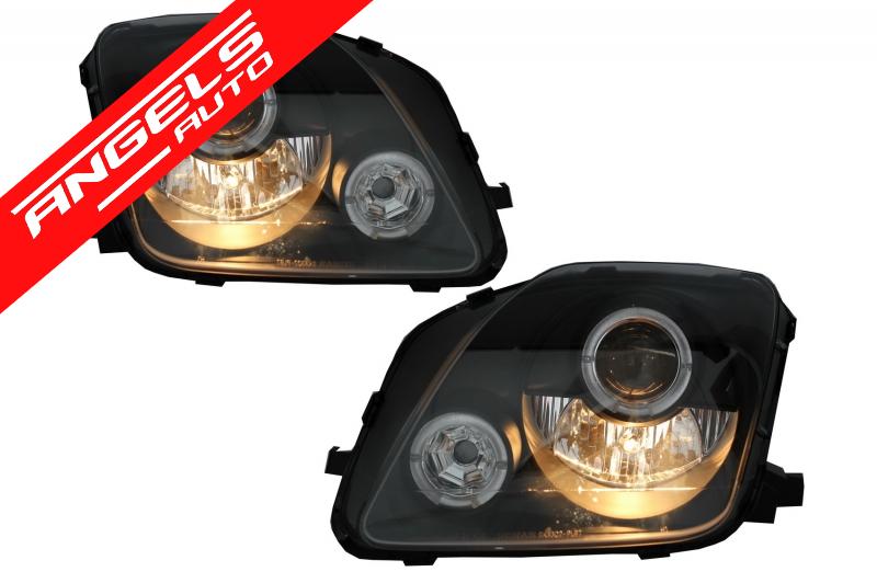 Faruri compatibile cu Honda Prelude (1997-2001) Angel Eyes Black - imagine 3