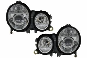 Faruri compatibile cu Mercedes E-Class W210 (1999-2002) Crom Facelift Look