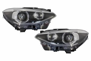 Faruri compatibile cu BMW  F20 F21 (2011-2014) LED DRL Angel Eyes Negru