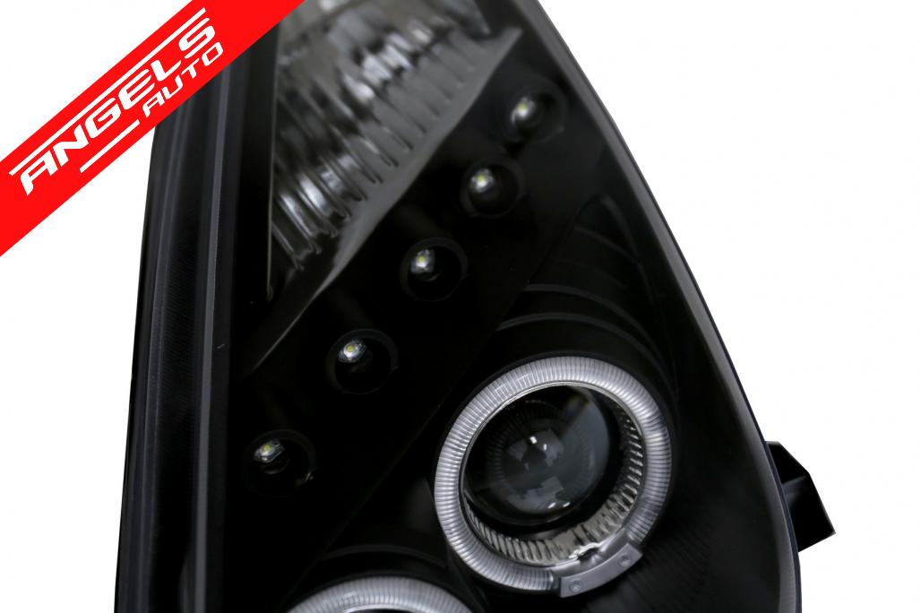 Faruri LED compatibile cu Toyota Celica T230 (1999-2005) Angel Eyes Negru - imagine 3