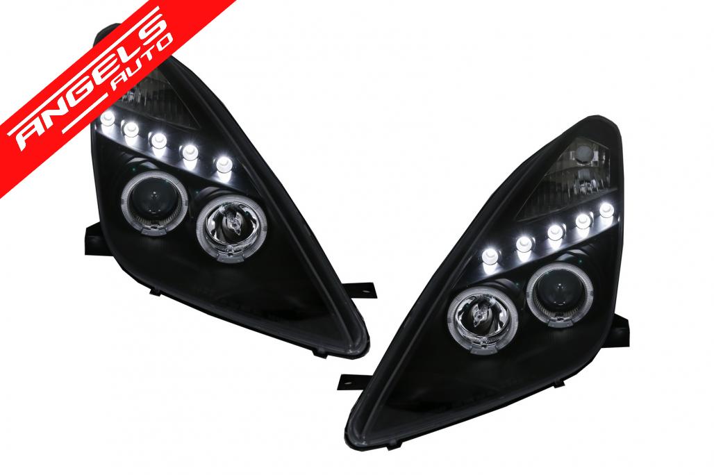 Faruri LED compatibile cu Toyota Celica T230 (1999-2005) Angel Eyes Negru