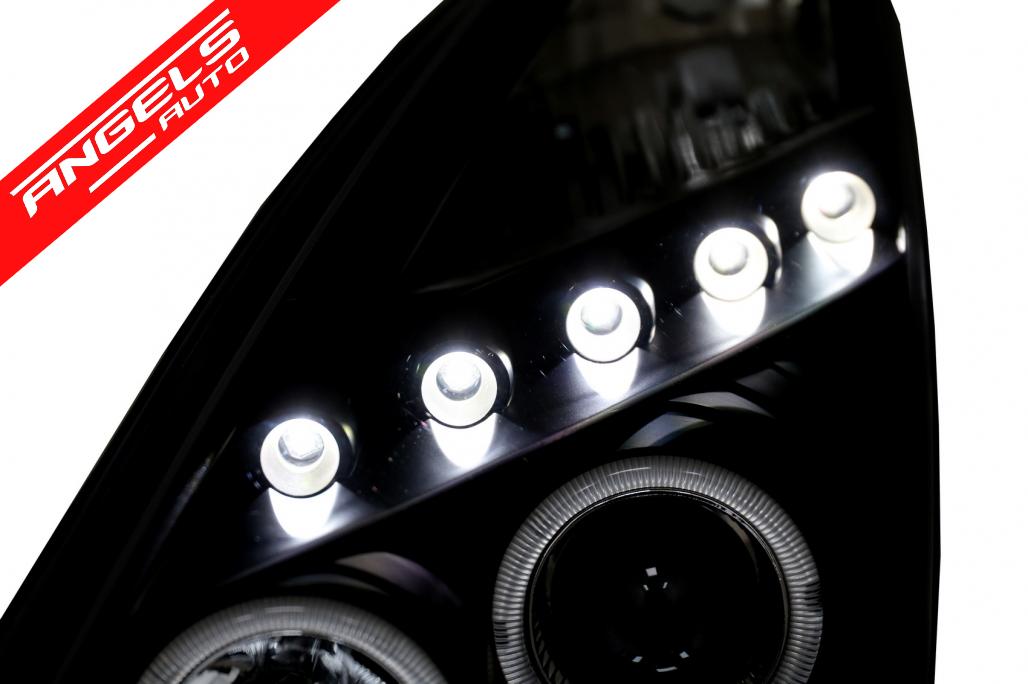 Faruri LED compatibile cu Toyota Celica T230 (1999-2005) Angel Eyes Negru - imagine 5