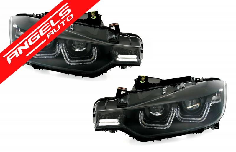 Faruri compatibile cu BMW Seria 3 F30 F31 (10.2011- 06.2015) LED Xenon Look Negru