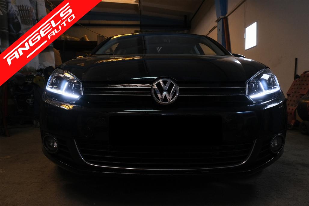 Faruri compatibile cu VW Golf 6 Facelift G7.5 Look Silver Semnalizare Secventiala LED - imagine 7