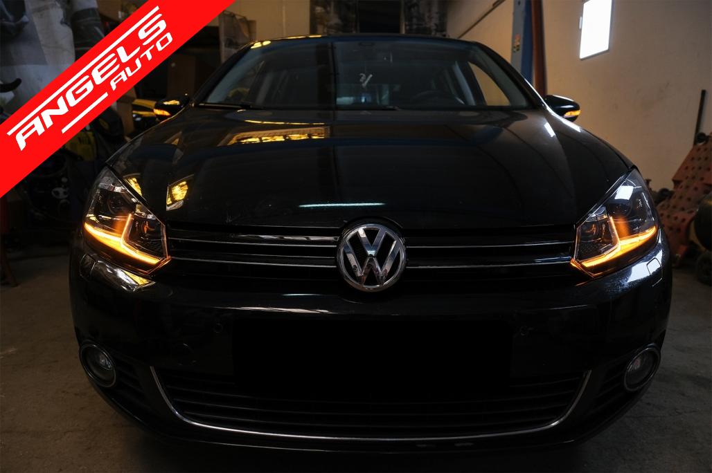 Faruri compatibile cu VW Golf 6 Facelift G7.5 Look Silver Semnalizare Secventiala LED - imagine 8