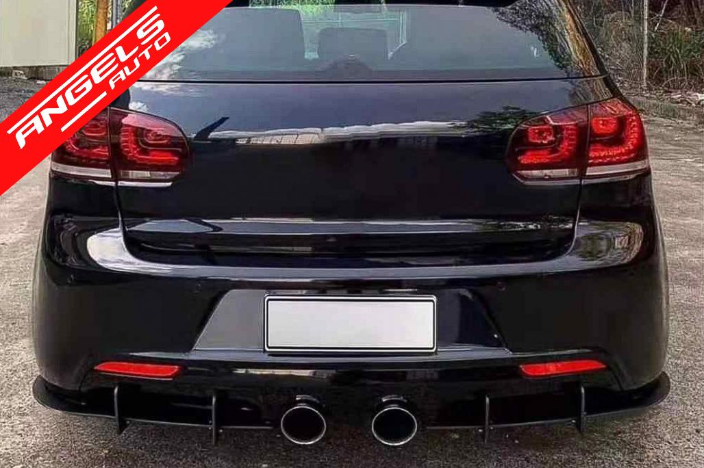 Extensii Difuzor Bara Spate compatibile cu VW compatibile cu Golf 6 R20 (2008-2013) Negru - imagine 8